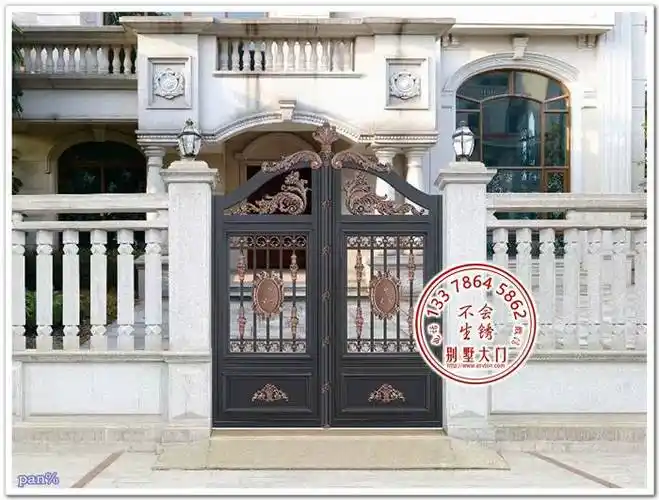 别墅设计院大门大门垛造型别墅大门效果图铝合金整套门