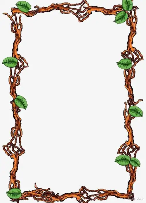 手绘植物藤蔓边框png素材透明免抠图片边框纹理