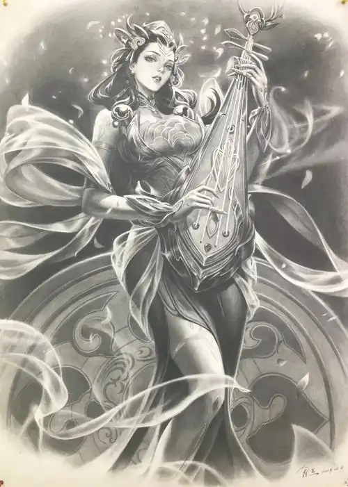 素描作品王者荣耀杨玉环