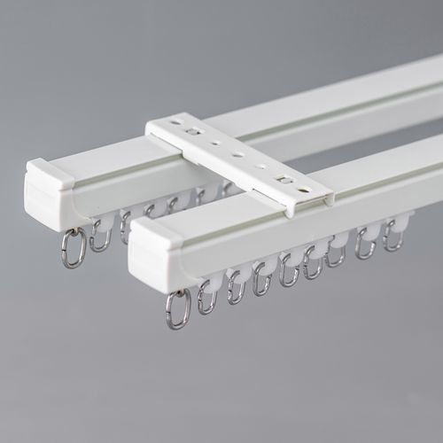 精选配件加厚铝合金窗帘轨道纳米静音侧装双轨窗帘轨道