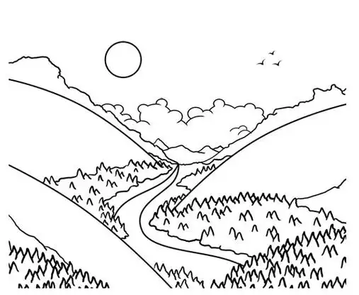 美丽的大自然风景简笔画大自然幼儿简笔画图片大全(幼儿风景简笔画