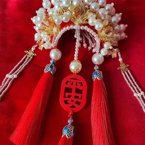 小米mi生态米家通用汽车挂件车内吊饰凤冠车挂件后视镜手工编织大气