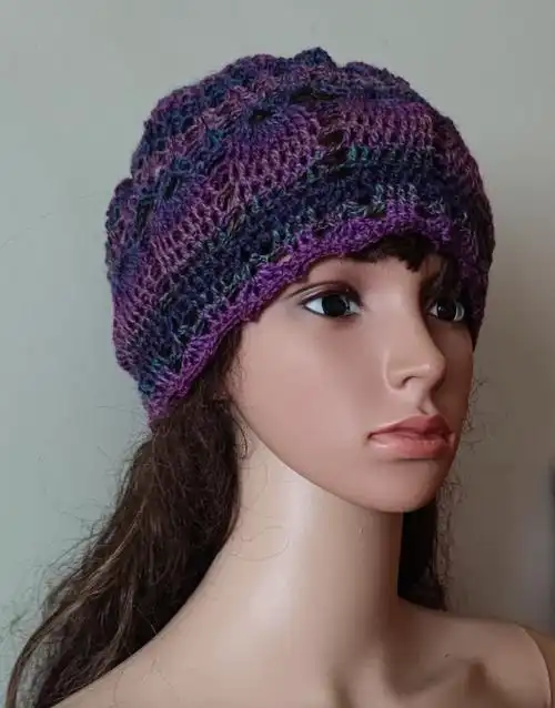 手工钩织段羊毛混纺纺线装饰透气帽子帽子