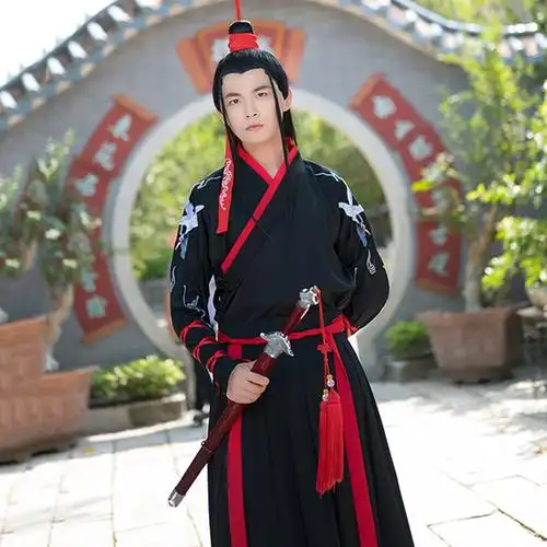 汉服男大码古装侠客书生魏晋风初中学生表演服运动会汉装剑客班服