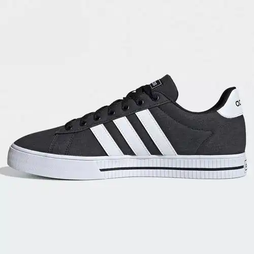adidas/阿迪达斯正品男秋季新款帆布鞋黑色休闲鞋板鞋fw7033