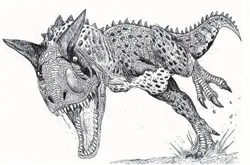 简笔画食肉牛龙