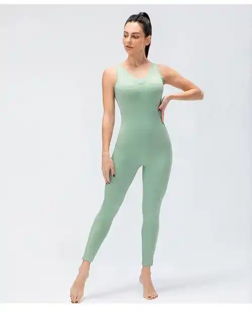 连体服露背健身衣 狐美人专业连体瑜伽服性感露背一体式运动紧身衣