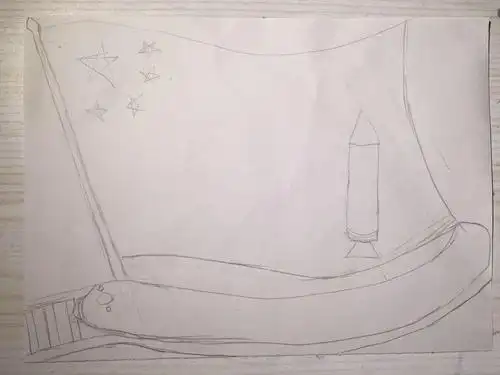 和孩子一起画五星红旗,感受国庆氛围