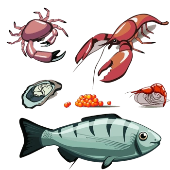 卡通海鲜