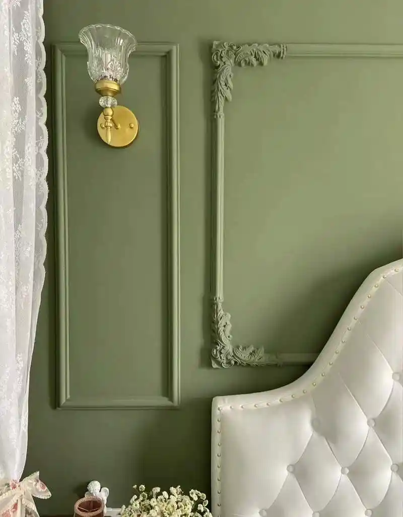 法式装修—这款墨绿色的石膏线也太高级了