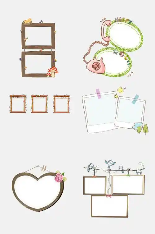 卡通创意相框边框设计元素