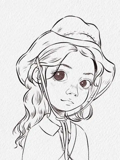 人物头像卡通画-可爱儿童头像画