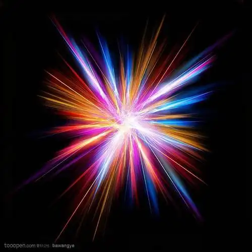 梦幻纹样-彩色光影射线光线背景设计背景图片