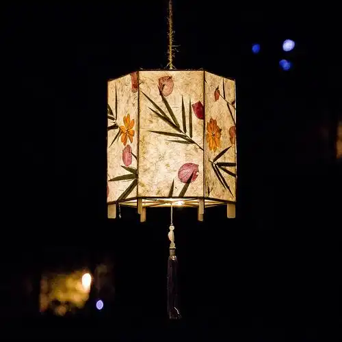 花灯 花草纸灯diy灯笼手工材料包创意古风花灯汉服手提宫灯