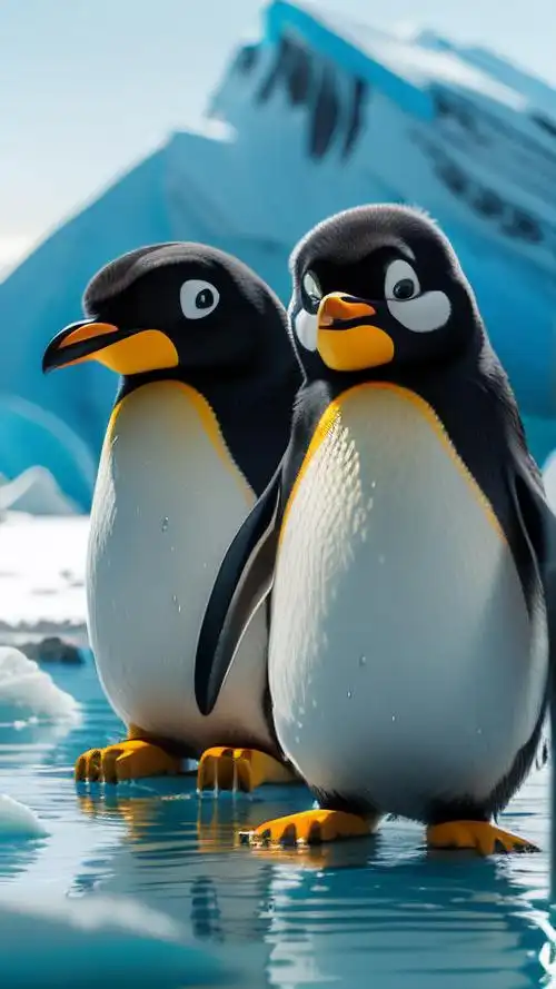 企鹅壁纸🐧,南极的冰川之美❄️