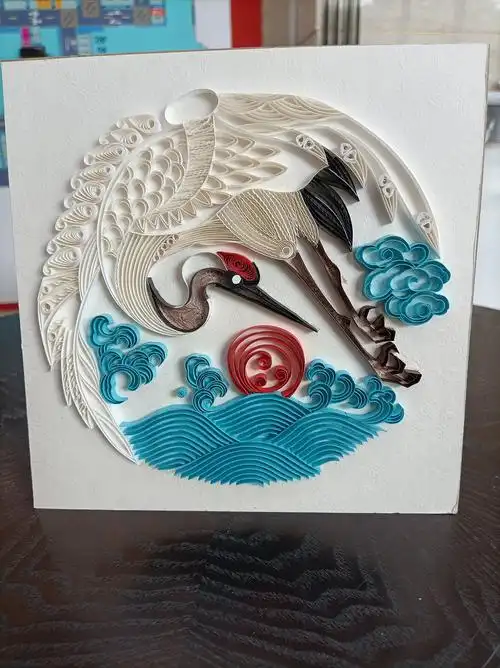 衍纸《瑞鹤祥云》