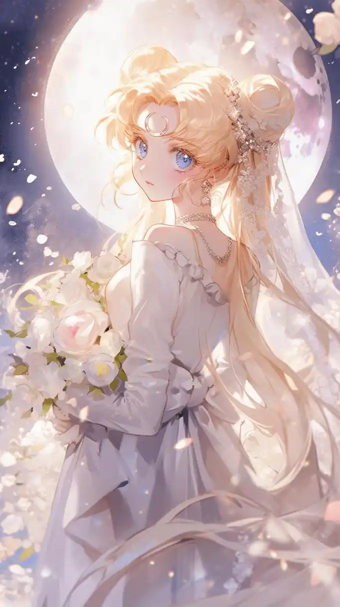 穿婚纱礼服的水冰月 小时候不要太喜欢水冰月和夜礼服假面～ #手机