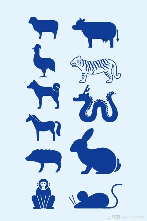 矢量动物家畜剪影素材