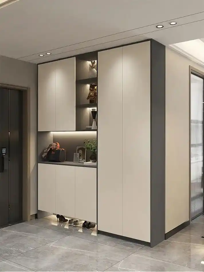 入户玄关鞋柜设计,一进门就让人眼前一亮.97#现代简约极简风 - 抖音