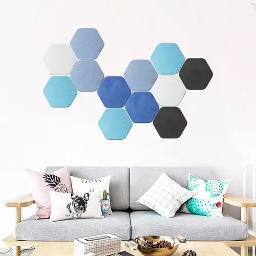 毛毡墙贴壁饰六边形创意组合毛毡板照片墙客厅背景墙北欧墙面装饰