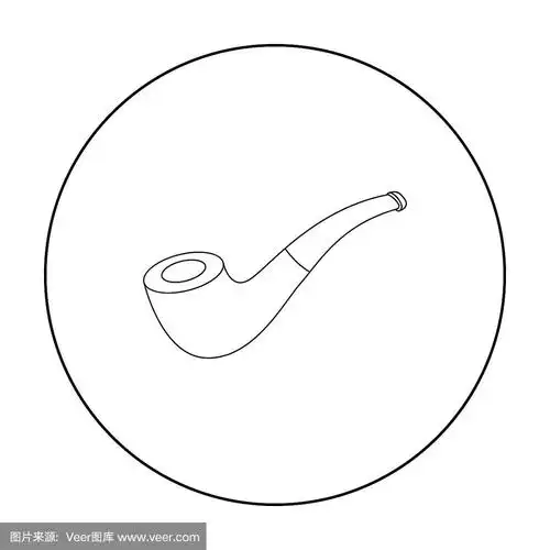 烟斗图标在轮廓风格孤立上