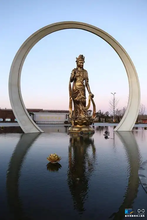 航拍徐州水月禅寺 ,"漂浮"的建筑