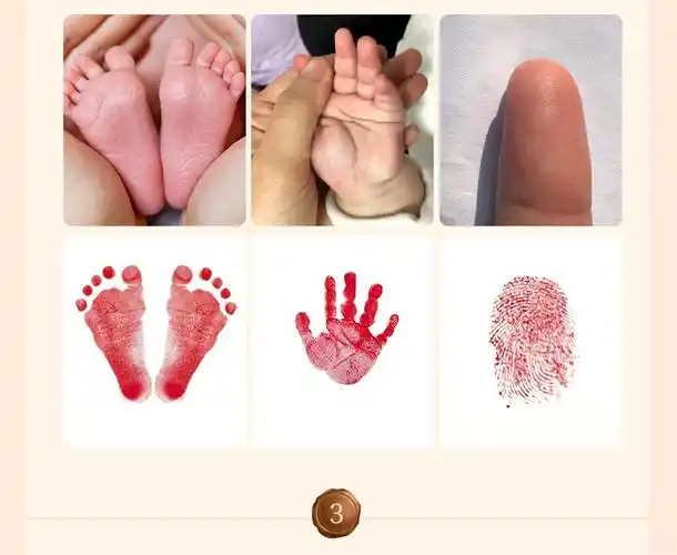 新年礼物黎丝莱顿18k金新生婴儿手脚印项链定制宝宝手足印出生牌吊坠