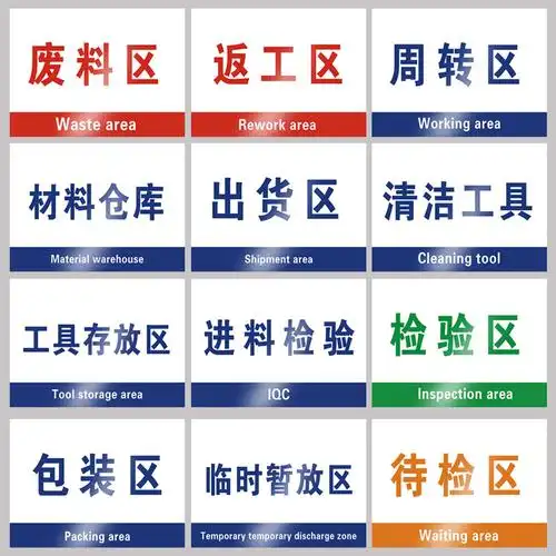 18秒工厂仓库车间分区标识牌