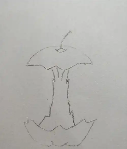 简笔画画苹果核