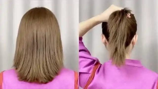 剪了短发别后悔,咔咔几下扎出好看时尚的高马尾,超洋气的