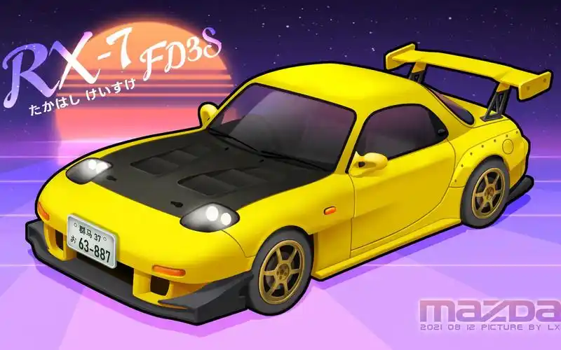 《头文字d》高桥启介座驾 mazda rx-7(fd3s)两版改装过程