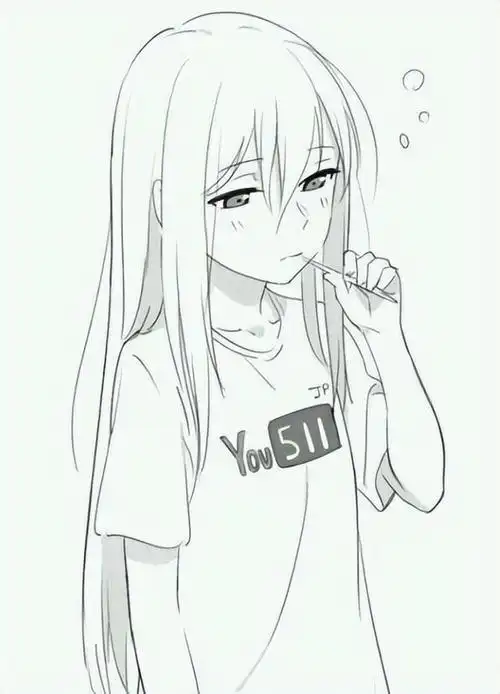 素描动漫风格的女孩图纸(27张)