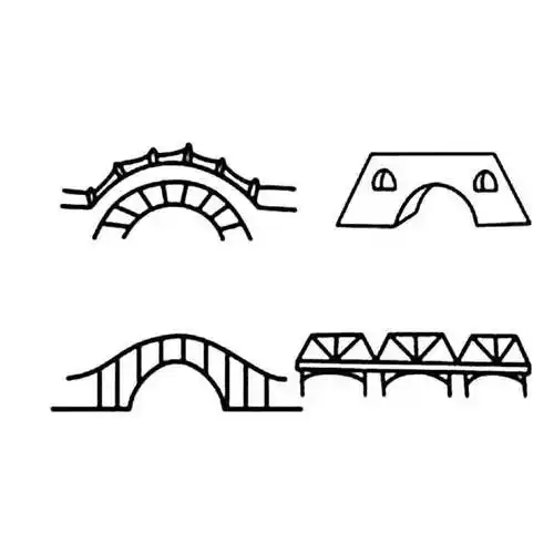 9月最新大桥简笔画 千厮门大桥简笔画