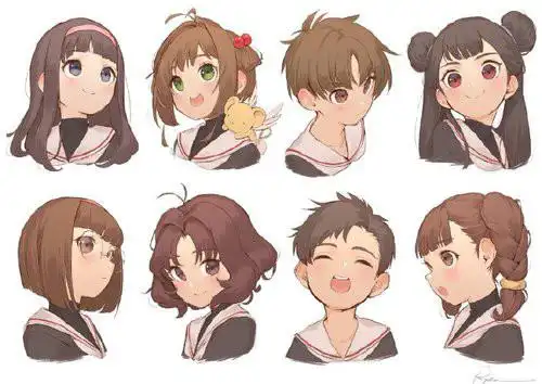 动漫角色半身像参考素材 作者/.