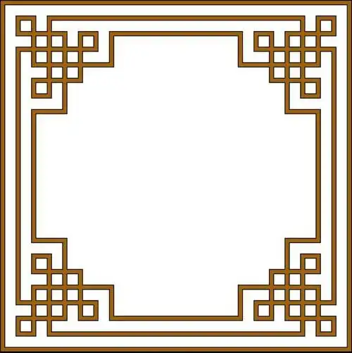 镂空雕刻中国风花纹边框图案psd素材