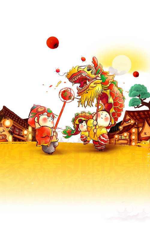 春节舞龙背景