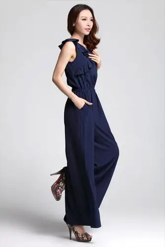 超大码女装200斤夏季新款连体裙裤胖mm韩版时尚无袖连衣阔腿裤长