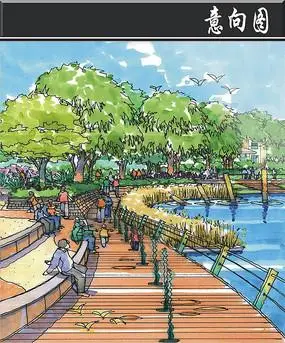 别墅景观环境彩色手绘