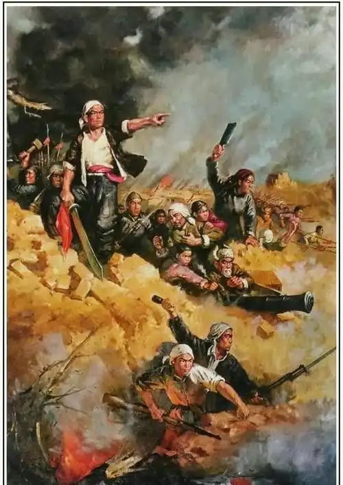 红色年代老画欣赏,三姐妹放映队,下乡演出,女炮兵,油海雄鹰