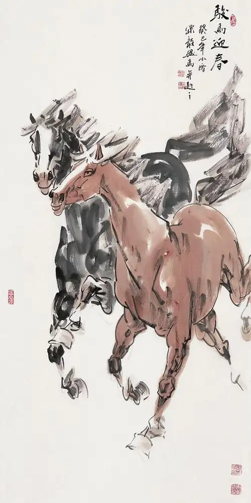 张乐毅 中国美术家协会会员——《骏马迎春》136cm×68cm
