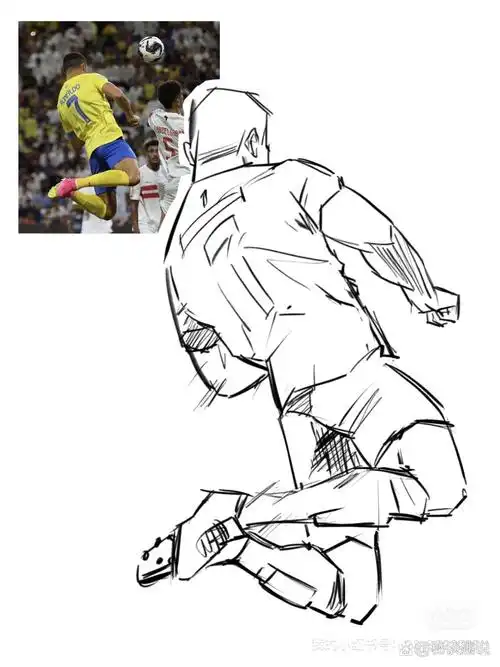 ipad画画|c罗速写步骤图