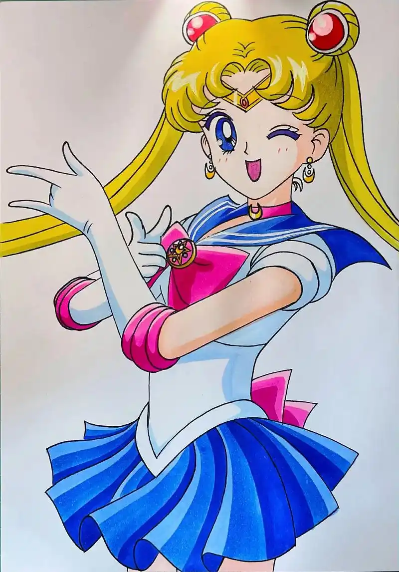 美少女战士 水冰月 ‖马克笔手绘.我要代表月亮消灭你 手绘工 - 抖音