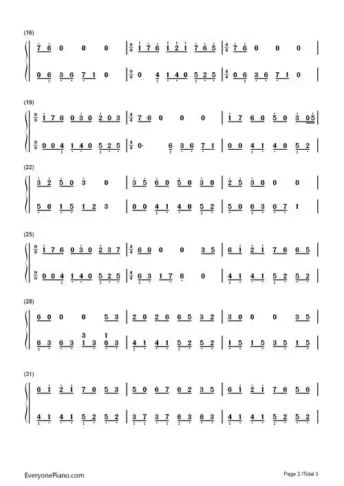 典狱司-《老九门》片尾曲双手简谱预览2