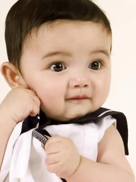 男宝宝海报可爱的男宝贝画房间胎教画大眼睛宝宝墙画画芯271