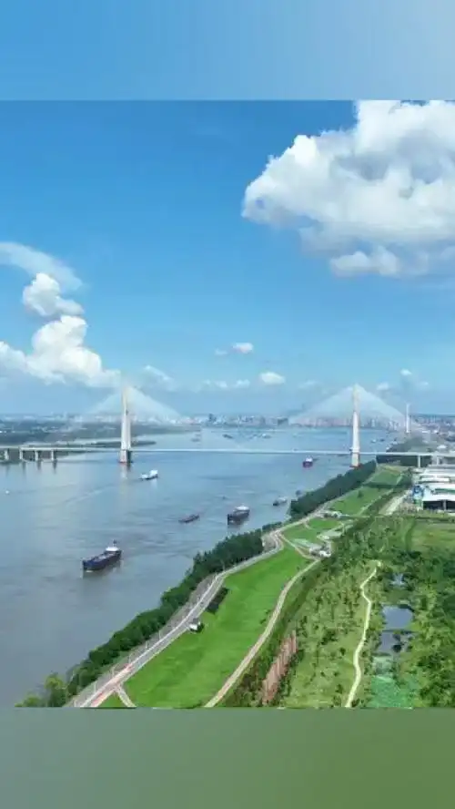 江西九江 #我的航拍时刻 美丽的长江沿岸