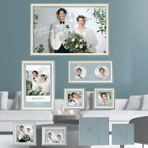 婚纱照相框放大挂墙精修结婚照相相架摆台组合相框