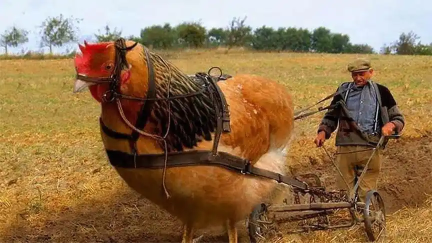 鸡中巨无霸出现,全身肌肉看着恐怖,绝对是公鸡中的战斗机