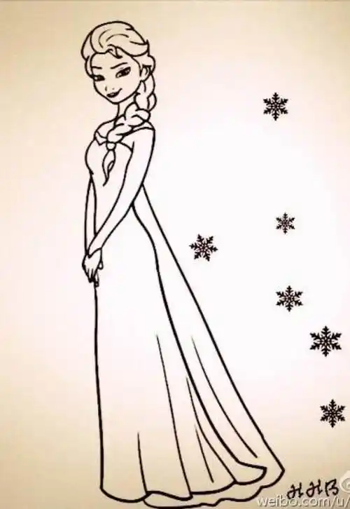 冰雪奇缘简笔画 冰雪奇缘简笔画 艾莎