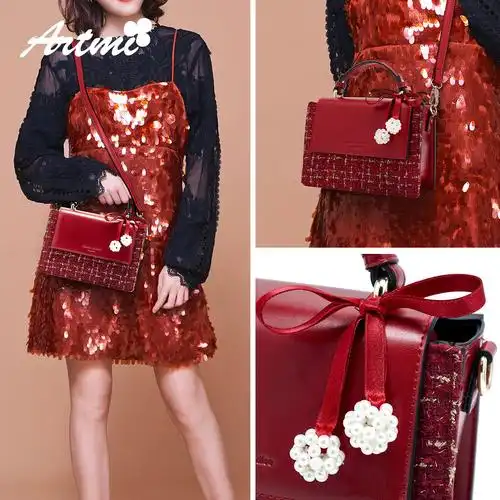 红色包包女结婚新娘阿特密2019新款本命年礼物鼠年手提斜挎包 - artmi