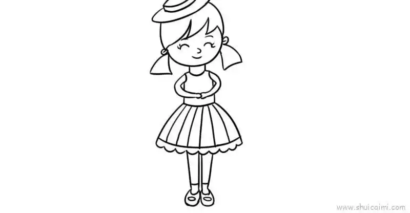 小女孩儿童画怎么画 小女孩简笔画好看